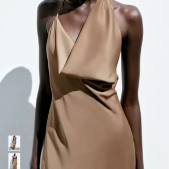 Halter Cowl-Back Dress - Picture 3 of 6